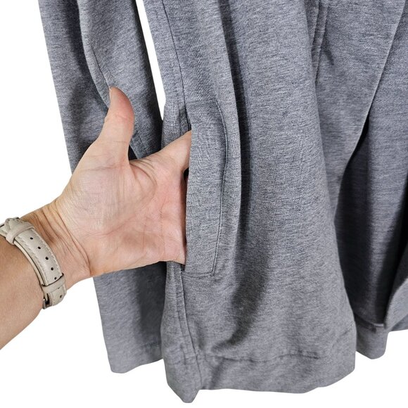 Lululemon Belle Wrap Gray Snap Jacket 4 Cotton Blend Stretch French Terry Active - Picture 5 of 10